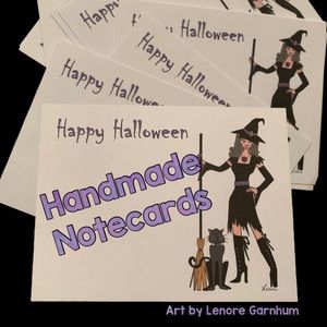 Halloween Witch handmade note cards my art
